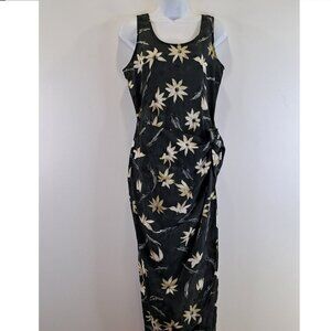 Westport Ltd Faux Wrap Gray and Cream Floral Dress Size 6